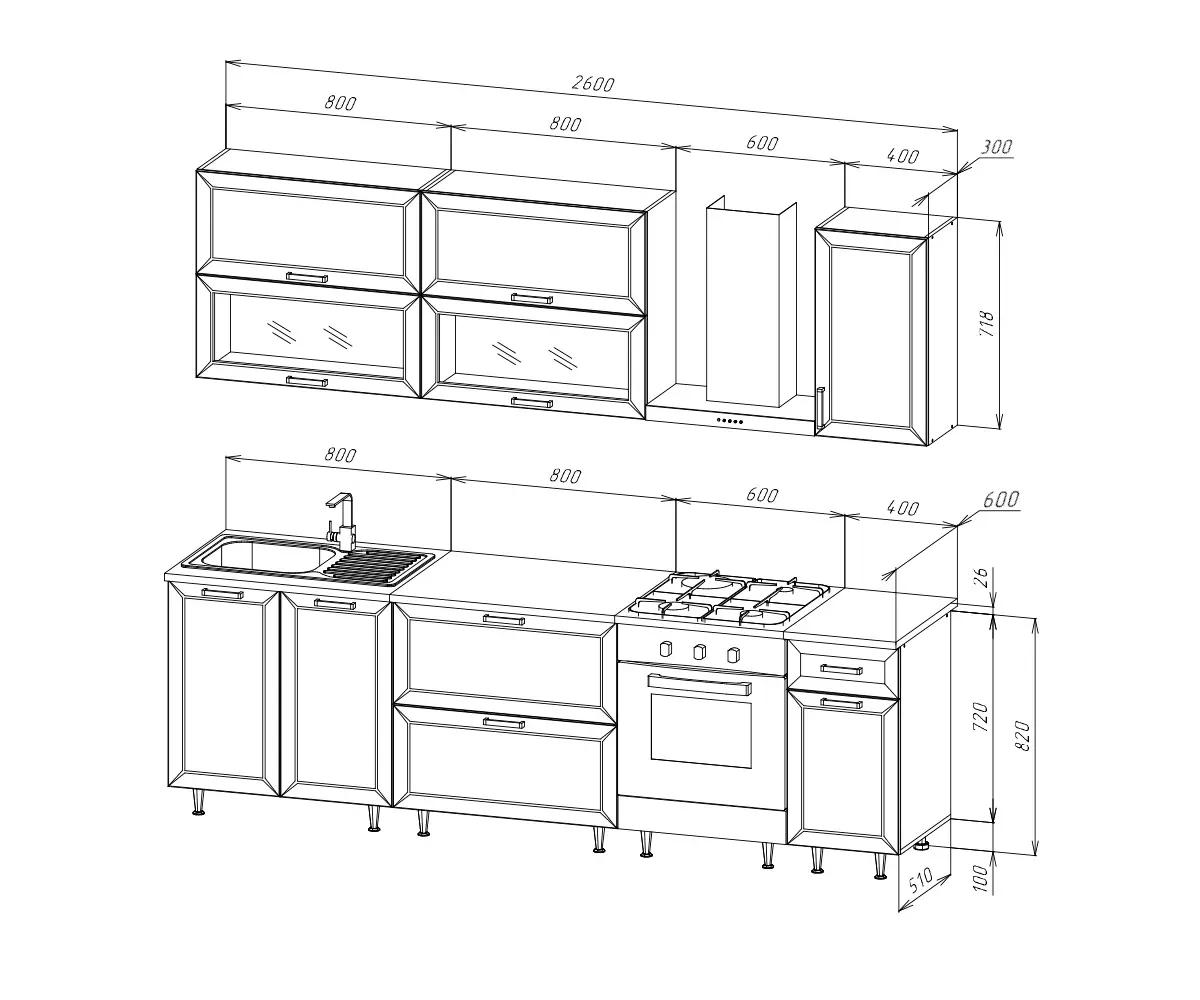 Кухня Монако 2,6м фото 2